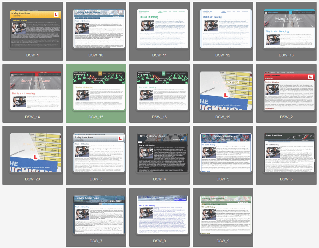 Driving School Websites Templates Selection